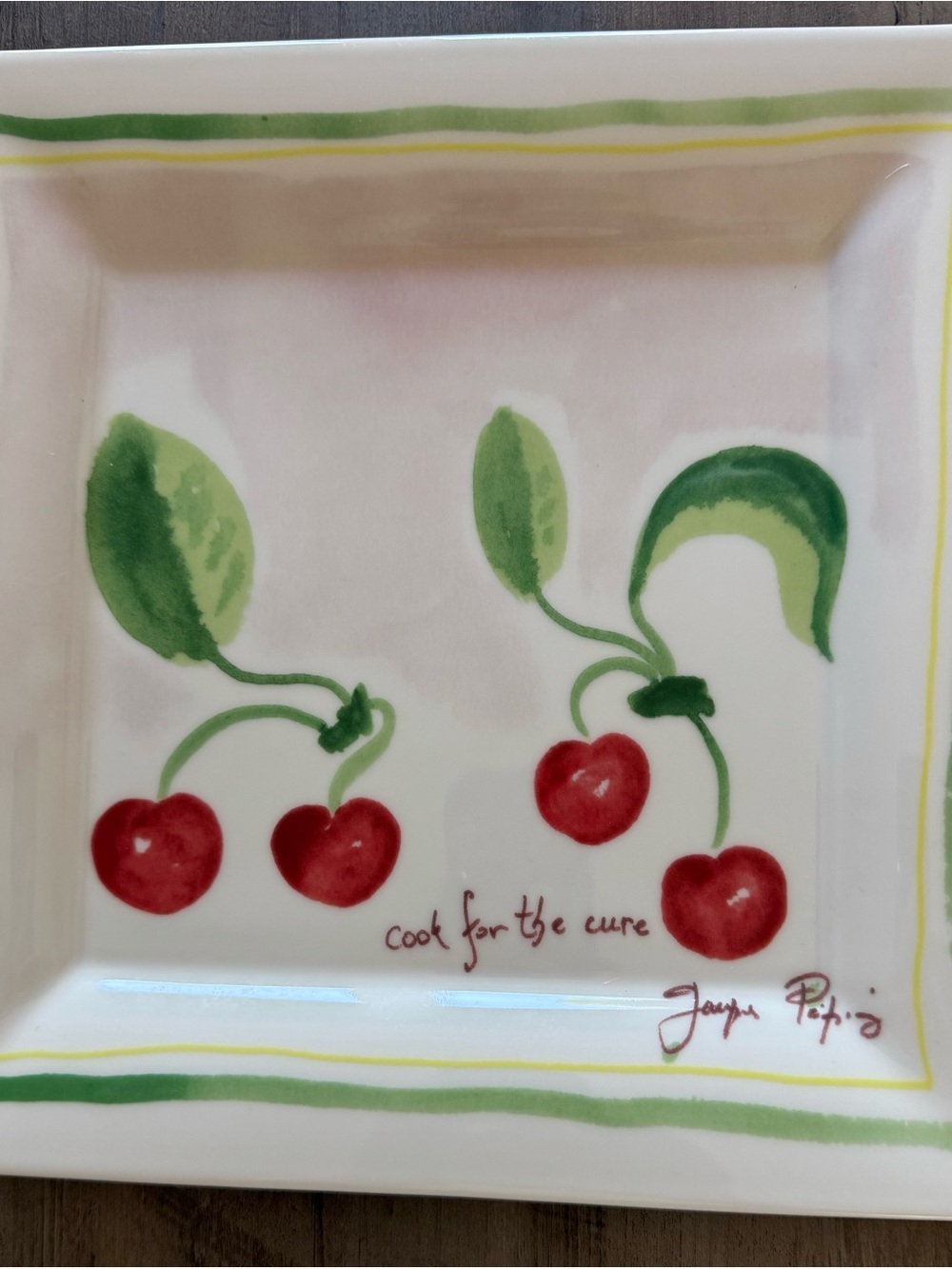 Villory Boch Cook for the Cure Square Plate. Pass the Plate Collection 2001.